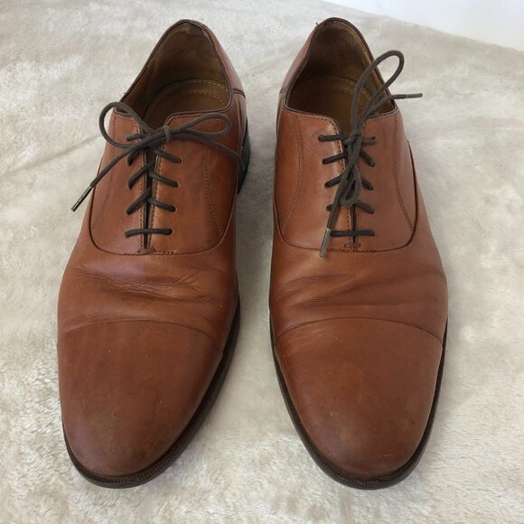 Johnston & Murphy Leather Lace Up Dress Shoes Rust Color Size 8.5 - Picture 2 of 16